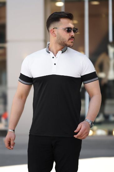 Erkek Yakalı çift Renk Kısa Kollu T-shirt resmi